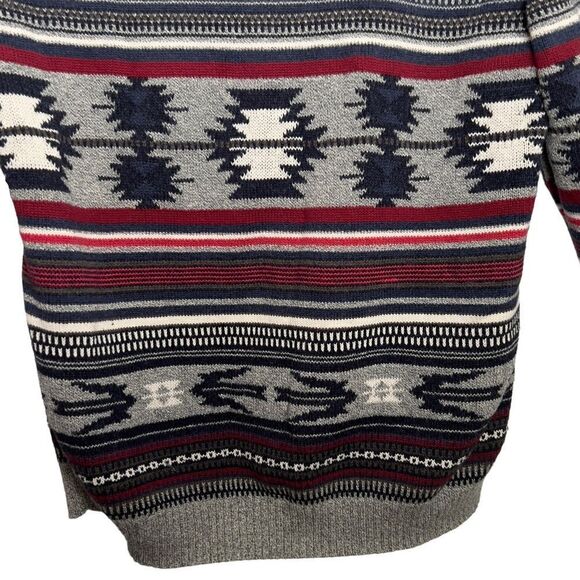 100% cotton American Eagle aztec Hooded Sweater Small - Picture 5 of 15